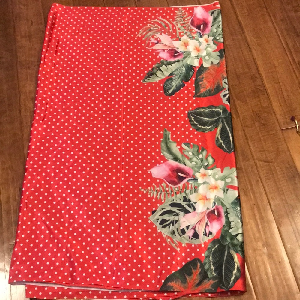 Red with white polka dot sari with blouse